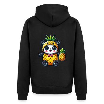 Panda en costume d’ananas - Veste à capuche bio Premium Unisexe - noir - Dos - Nico (187cm)