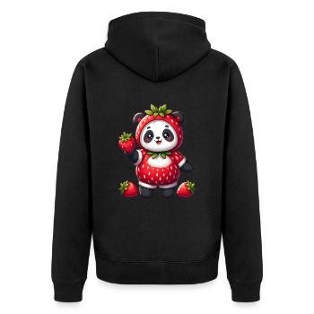 Panda en costume de fraise - Veste à capuche bio Premium Unisexe - noir - Dos - Nico (187cm)