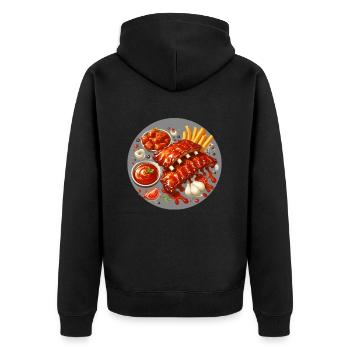 Délicieuses côtes levées au barbecue - Veste à capuche bio Premium Unisexe - noir - Dos - Nico (187cm)