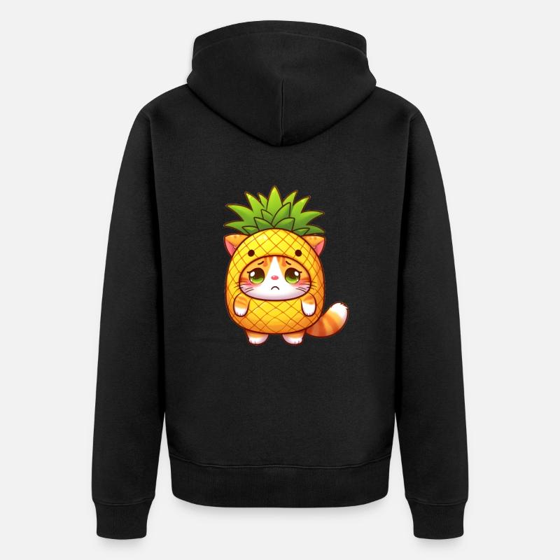 Chat mignon en costume d’ananas - Veste à capuche bio Premium Unisexe - noir