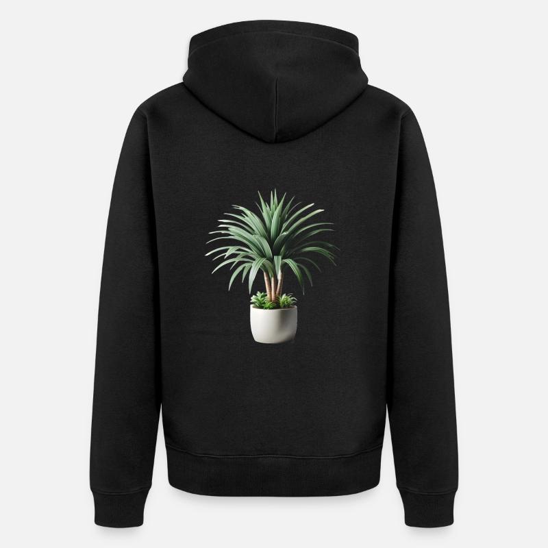 Plante Dracaena en pot - Veste à capuche bio Premium Unisexe - noir
