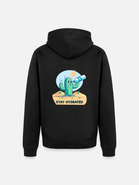 Cactus dans le désert - Veste à capuche bio Premium Unisexe - noir