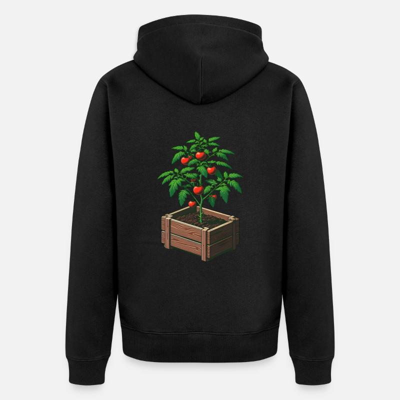 Plant de tomate en pot - Veste à capuche bio Premium Unisexe - noir