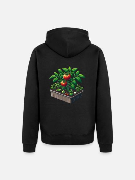 Plant de tomate en pot - Veste à capuche bio Premium Unisexe - noir