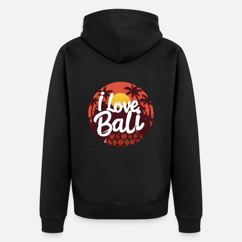 Coucher de soleil à Bali - Veste à capuche bio Premium Unisexe - noir
