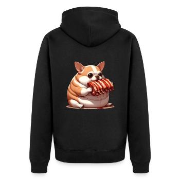 Chihuahua - Unisex Premium Bio Zip Hoodie - Schwarz - Hinten - Nico (187cm)