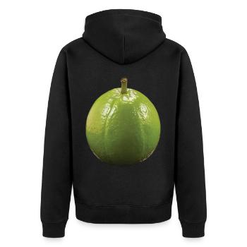 Guave Frucht Geschenk - Unisex Premium Bio Zip Hoodie - Schwarz - Hinten - Nico (187cm)