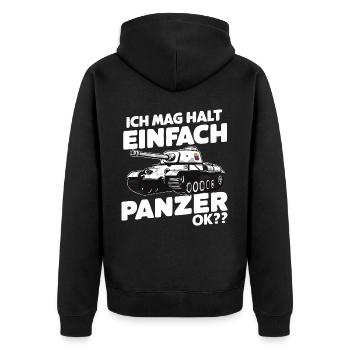 Tanks Main Battle Tanks Tank Tanks Tank Drivers - Unisex Premium Organic Zip Hoodie - black - Back - Nico (187cm)