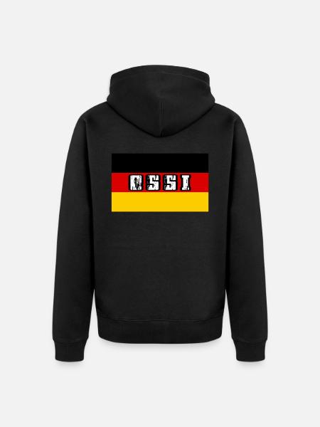 Ossi - Unisex Premium Bio Zip Hoodie - Schwarz