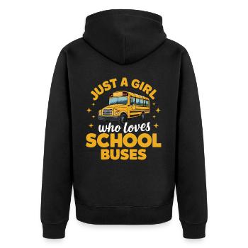 Bus Busfahrer Schulbus - Unisex Premium Bio Zip Hoodie - Schwarz - Hinten - Nico (187cm)