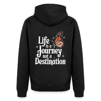Schmetterling Monarchfalter Bunt Schmetterlinge - Unisex Premium Bio Zip Hoodie - Schwarz - Hinten - Nico (187cm)