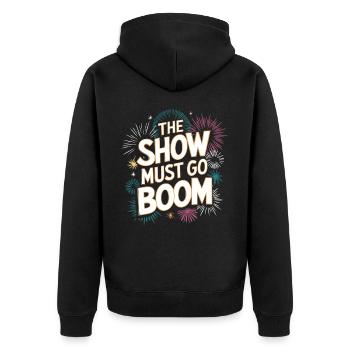 Pyrotechnics Fireworks Pyrotechnics - Unisex Premium Organic Zip Hoodie - black - Back - Nico (187cm)