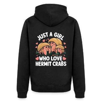Crab Hermit Crab Crab Crab Crab - Unisex Premium Organic Zip Hoodie - black - Back - Nico (187cm)