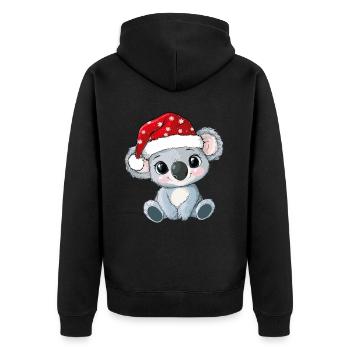 Koala Noël mignon Noël mignon Noël - Veste à capuche bio Premium Unisexe - noir - Dos - Nico (187cm)