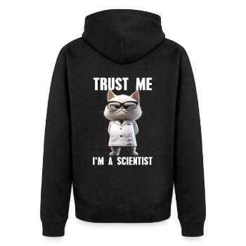 Croyez-moi, je suis un scientifique, Cat Science, Meme - Veste à capuche bio Premium Unisexe - noir - Dos - Nico (187cm)
