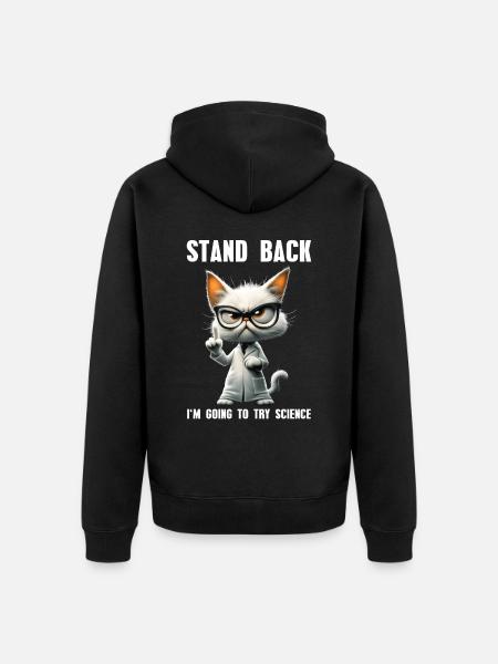 I'm Going To Try Science Wissenschaft Katze Meme - Premium økologisk unisex-hættejakke - sort