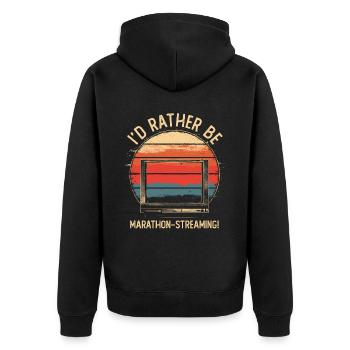 Je préfère être un marathon de films en streaming série - Veste à capuche bio Premium Unisexe - noir - Dos - Nico (187cm)