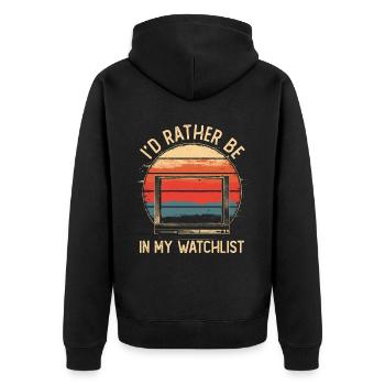 Je préfère être dans ma liste de surveillance Films Série Rétro - Veste à capuche bio Premium Unisexe - noir - Dos - Nico (187cm)
