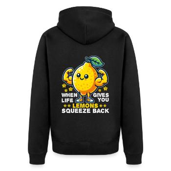 QUAND LA VIE VOUS DONNE DES CITRONS PRESSÉS - Veste à capuche bio Premium Unisexe - noir - Dos - Nico (187cm)