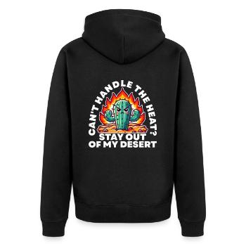 VOUS NE SUPPORTEZ PAS LA CHALEUR ? RESTE EN DEHORS DE MON DÉSERT - Veste à capuche bio Premium Unisexe - noir - Dos - Nico (187cm)