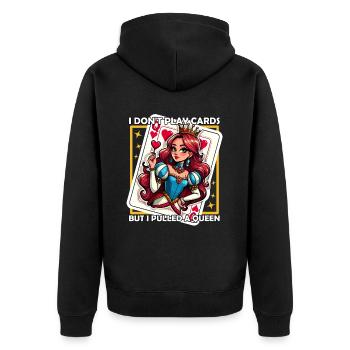 I DON'T PLAY CARDS BUT I PULLED A QUEEN - Unisex Premium Organic Zip Hoodie - black - Back - Nico (187cm)