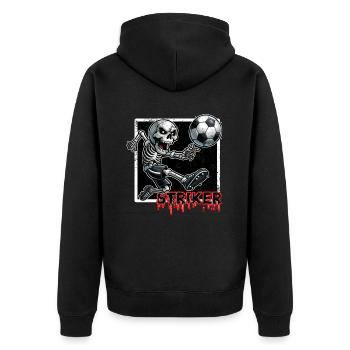 STRIKER SOCCER - SKELETON - Unisex Premium Organic Zip Hoodie - black - Back - Nico (187cm)