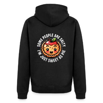 SOME PEOPLE ARE SALTY I'M JUST SWEET AS PIE - Unisex Premium Organic Zip Hoodie - black - Back - Nico (187cm)