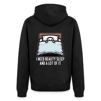 J’AI BESOIN DE SOMMEIL RÉPARATEUR ET DE BEAUCOUP DE SOMMEIL - Veste à capuche bio Premium Unisexe - noir - Dos - Nico (187cm)