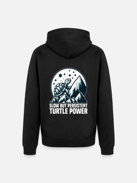 LENTO PERO PERSISTENTE PODER DE LA TORTUGA - Chaqueta con capucha prémium ecológica unisex - negro