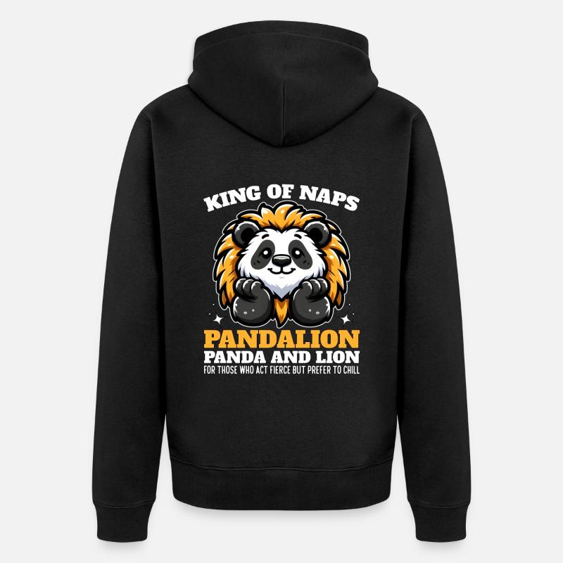 KÖNIG DER NICKERCHEN - PANDALION - Unisex Premium Bio Zip Hoodie - Schwarz