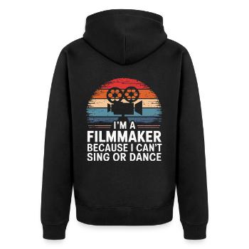 Filmemacher Filmregisseur Kameramann Film - Unisex Premium Bio Zip Hoodie - Schwarz - Hinten - Nico (187cm)