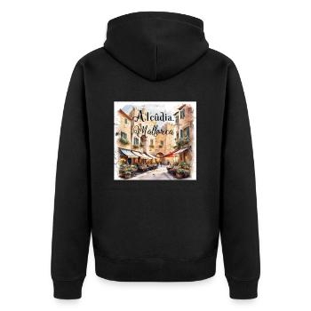Alcudia Mallorca - Veste à capuche bio Premium Unisexe - noir - Dos - Nico (187cm)