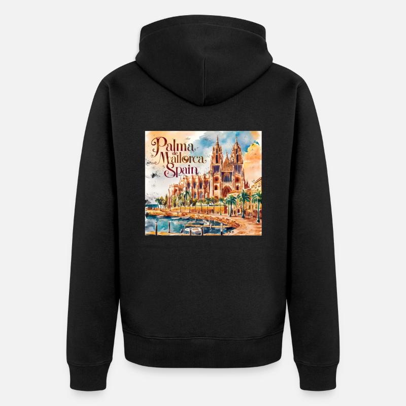 Palma de Majorque - Veste à capuche bio Premium Unisexe - noir