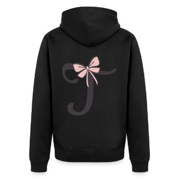 Ruban Lettre T Initiale - Veste à capuche bio Premium Unisexe - noir - Dos - Nico (187cm)