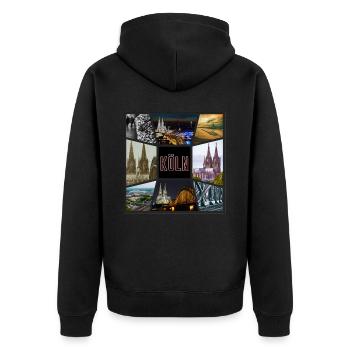 Cologne Skyline City Germany Collage Graffiti - Unisex Premium Organic Zip Hoodie - black - Back - Nico (187cm)
