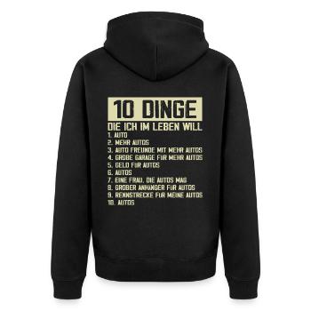 Tournevis de réglage de voiture - Veste à capuche bio Premium Unisexe - noir - Dos - Nico (187cm)