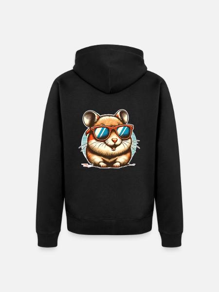 Hamster - Unisex Premium Organic Zip Hoodie - black