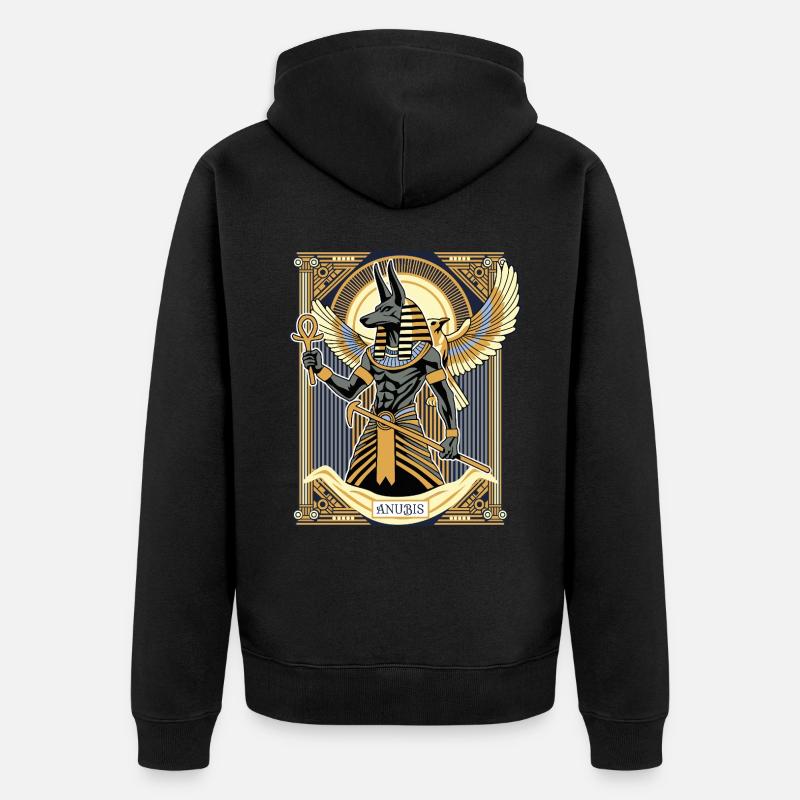 ANUBIS Le Seigneur des Enfers - Veste à capuche bio Premium Unisexe - noir