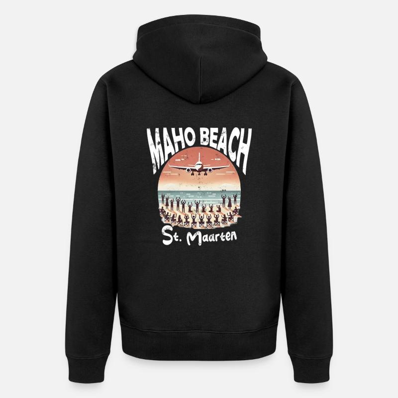 Maho Beach Saint-Martin - Veste à capuche bio Premium Unisexe - noir
