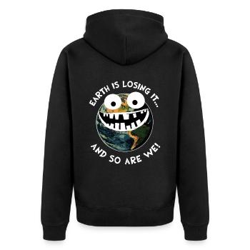 La Terre La Perdre Planète Terre Environnement Cadeau - Veste à capuche bio Premium Unisexe - noir - Dos - Nico (187cm)