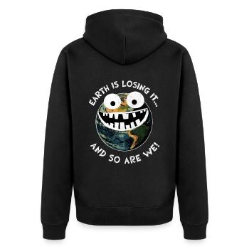 La Terre La perdre Terre Environnement Planète Durable - Veste à capuche bio Premium Unisexe - noir - Dos - Nico (187cm)