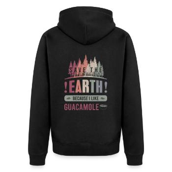 Sauvez la Terre Guacamole Guacamole Cadeau du Jour de la Terre - Veste à capuche bio Premium Unisexe - noir - Dos - Nico (187cm)