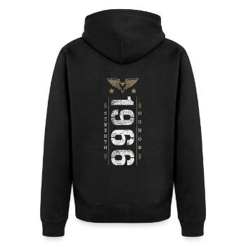 Edition Limitée 1966 Force et Honneur Anniversaire - Veste à capuche bio Premium Unisexe - noir - Dos - Nico (187cm)