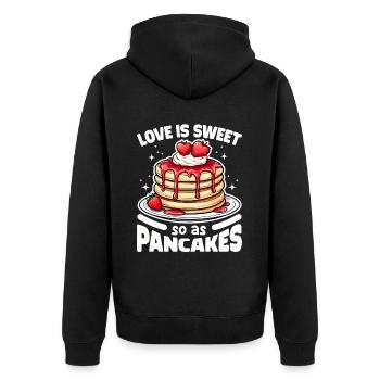 L’AMOUR EST DOUX COMME DES CRÊPES - CADEAU - Veste à capuche bio Premium Unisexe - noir - Dos - Nico (187cm)