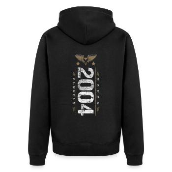 Edition Limitée 2004 Force et Honneur Anniversaire - Veste à capuche bio Premium Unisexe - noir - Dos - Nico (187cm)