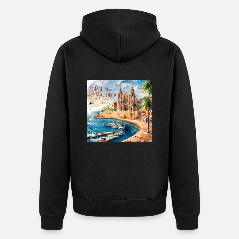 Palma de Majorque - Veste à capuche bio Premium Unisexe - noir