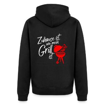 Grill Grilling BBQ Home Is Where My Grill Is - Unisex Premium Organic Zip Hoodie - black - Back - Nico (187cm)