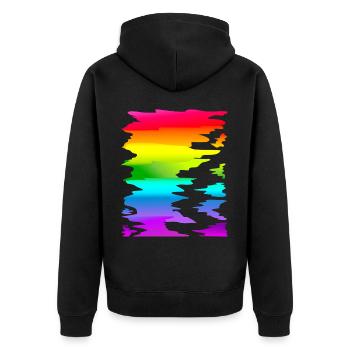 colorful rainbow gradient - Unisex Premium Organic Zip Hoodie - black - Back - Nico (187cm)