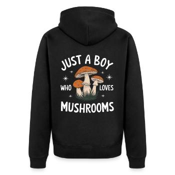 Mushroom Mushrooms Funghi Mushroom - Unisex Premium Organic Zip Hoodie - black - Back - Nico (187cm)