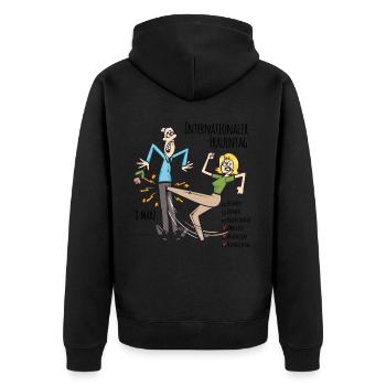 Journée internationale de la femme (édition du 8 mars) - Veste à capuche bio Premium Unisexe - noir - Dos - Nico (187cm)